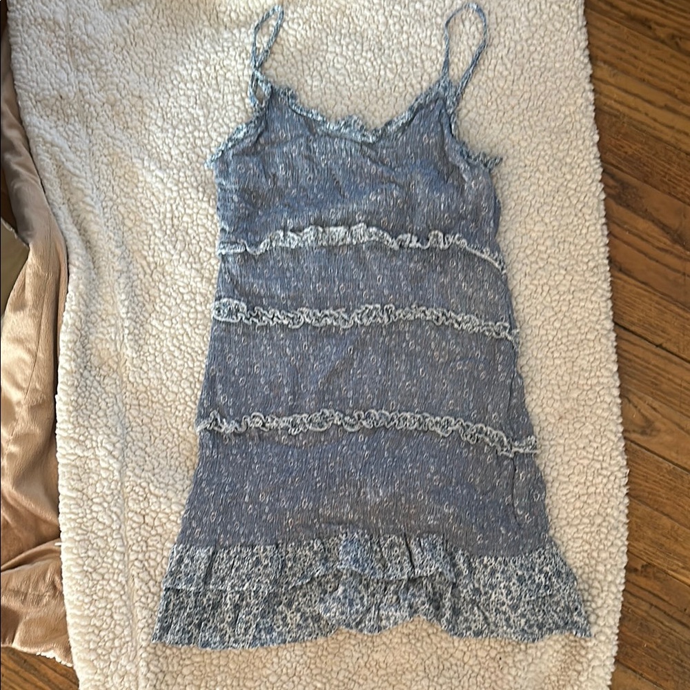 Blue Lace Trim Slip Dress